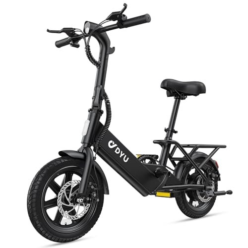 DYU Electric Bike for Adults Teens, Folding Electric Bicycle,Commuter City E-Bike with 350W Motor and 36V 7.8Ah Battery,3 Levels Assist, Dual Disc Brakes
