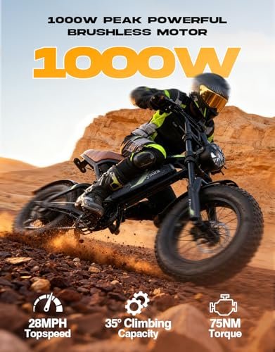 Electric Bike for Adults e300,1000W Peak Motor ebikes,48V/15.6AH 30-50 Miles Electric Dirt Bike,16” Fat Tire e Bike for Mountains, Snow, Sand, Road，28MPH Bicicleta elctrica para adultos，ebike