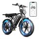TST Electric Bike for Adults, 1500W Peak Motor 28 MPH 60/100 Miles Fat Tire Ebike with 48V 15Ah/25Ah Removable Battery, 20" Electric Dirt Bike Hydraulic Suspension and 7-Speed