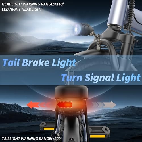 Electric Bike for Adults, 500W Folding Ebike 14" Adult Electric Bicycles, 48V 10.4Ah/15.6Ah Removable Battery, 28 Miles/38 Miles 22 MPH City Commuter Bicycle, Mini E Bikes for Adults and Teens