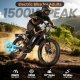 Adult Fat Tire Electric Bike 1500W Peak Motor - 48V 15Ah Fast Electric Mountain Bike, 28MPH & 60 Miles Long Range Ebike, 26" All Terrain E-Bike for Men Women with Lockable Suspension & 7 Speed Gears
