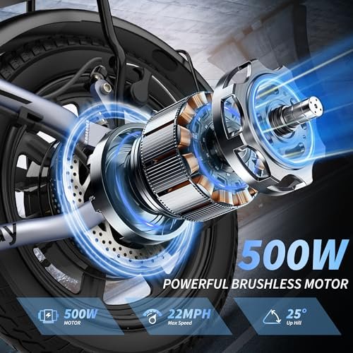 Electric Bike for Adults, 500W Folding Ebike 14" Adult Electric Bicycles, 48V 10.4Ah/15.6Ah Removable Battery, 28 Miles/38 Miles 22 MPH City Commuter Bicycle, Mini E Bikes for Adults and Teens