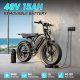 TST Electric Bike for Adults, 1500W Peak Motor 28 MPH 60/100 Miles Fat Tire Ebike with 48V 15Ah/25Ah Removable Battery, 20" Electric Dirt Bike Hydraulic Suspension and 7-Speed