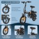 Folding Electric Bike for Adults and Teens, Foldable E-Bike with 750W Peak Motor, 14" Mini Ebike with 48V Removable Battery UL 2849 Certified, Commuter Electric Bicycle with 25 Miles PAS Range