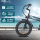 Folding Electric Bike for Adults, 20"×3.0 Fat Tire Electric Bicycle, 374.4Wh Battery Ebike, 20MPH Electric Cargo Bike with LCD Color Display & 6 Speed Gears (Fits for 5'0"+)