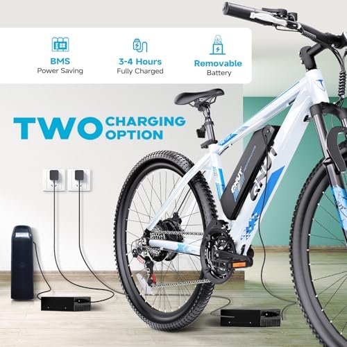 Electric Bike for Adults & Teens - 350W 26" Victor Ebike - 21-Speed, 20Mph Up to 40Miles with Dual Disc Brakes, Adjustable Handlebars, Commuter E-MTB for Men Women | UL 2849 Certified