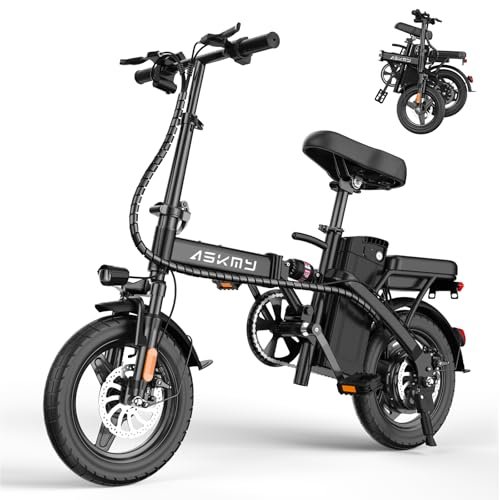 Folding Electric Bike for Adults and Teens, Foldable E-Bike with 750W Peak Motor, 14" Mini Ebike with 48V Removable Battery UL 2849 Certified, Commuter Electric Bicycle with 25 Miles PAS Range