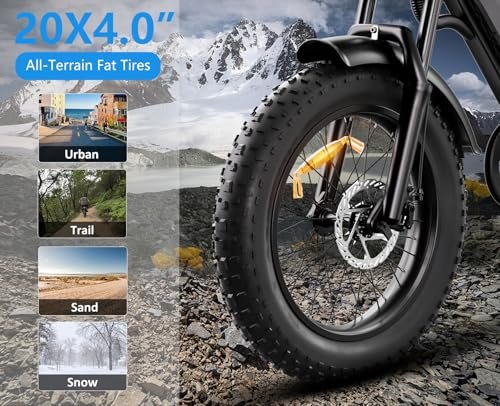 HAPPYRUN Electric Bike,1500W/2000W,48V,18Ah E Bikes for Adults Electric 60+ Mile 32MPH Top Speed Electric Motorcycle All Terrain Fat Tire Electric Dirt Bike G50