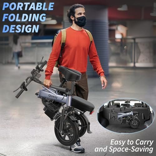 Electric Bike for Adults, 500W Folding Ebike 14" Adult Electric Bicycles, 48V 10.4Ah/15.6Ah Removable Battery, 28 Miles/38 Miles 22 MPH City Commuter Bicycle, Mini E Bikes for Adults and Teens